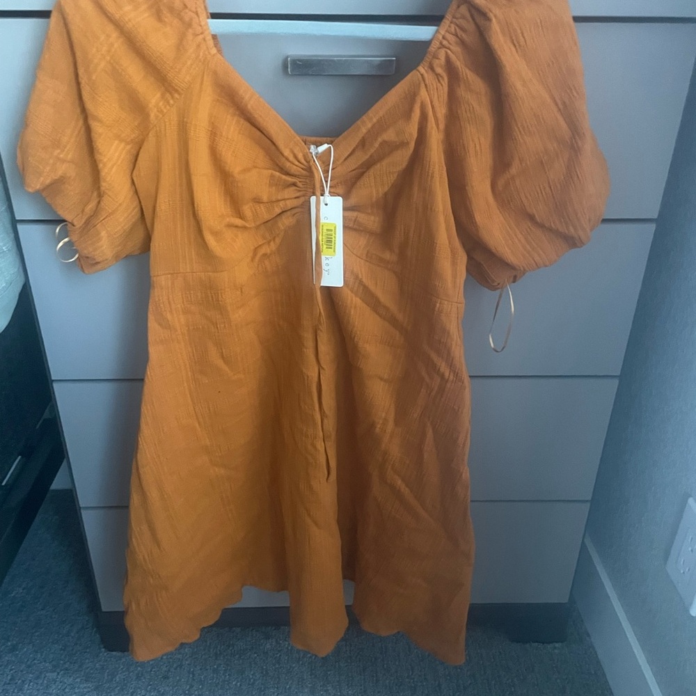 Copper Key Women's Midi Dress in Mustard